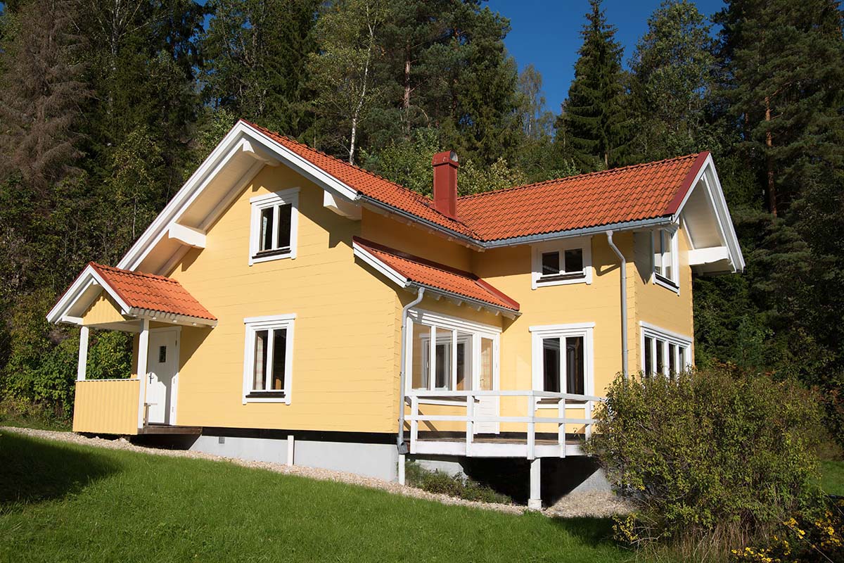 Timmerhus 1 ½ plan i fyrkantstimmer